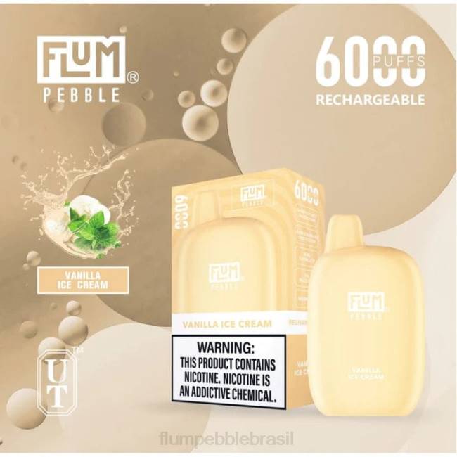 FLUM PEBBLES 6000 baforadas sorvete de baunilha 828A84 | FLUM PEBBLE FLAVORS